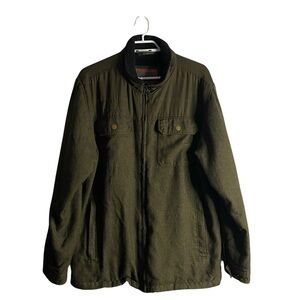 Free Country Men's Olive Green Sherpa Fleece Lined Jacket